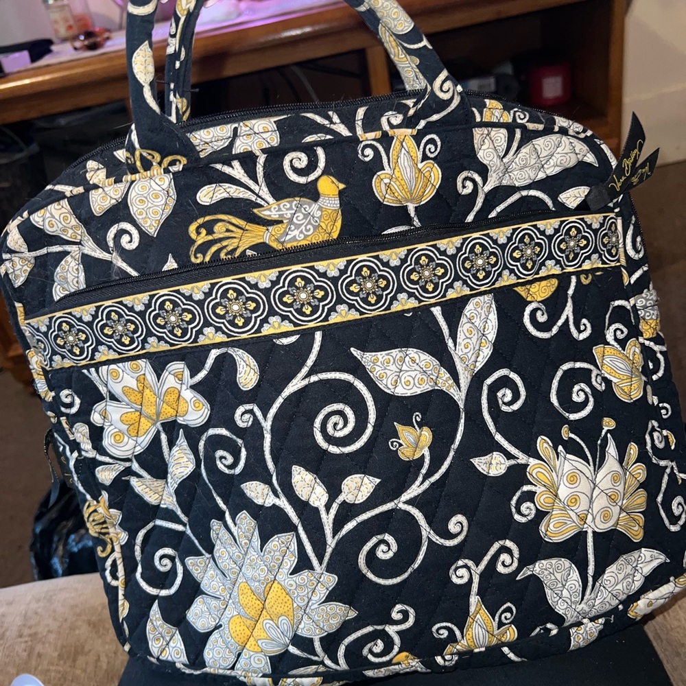 Vera Bradley black and yellow laptop bag